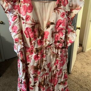 Abercrombie & Fitch Pink and Brown Floral Dress